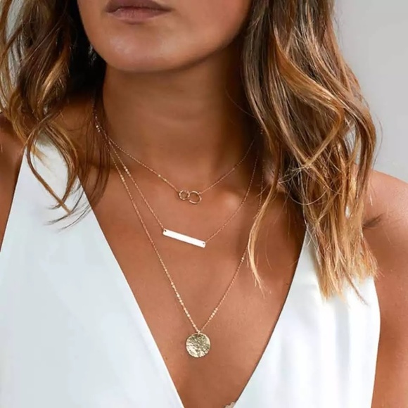 Jewelry - 5 for $25 Three Layer Bar Medallion Necklace